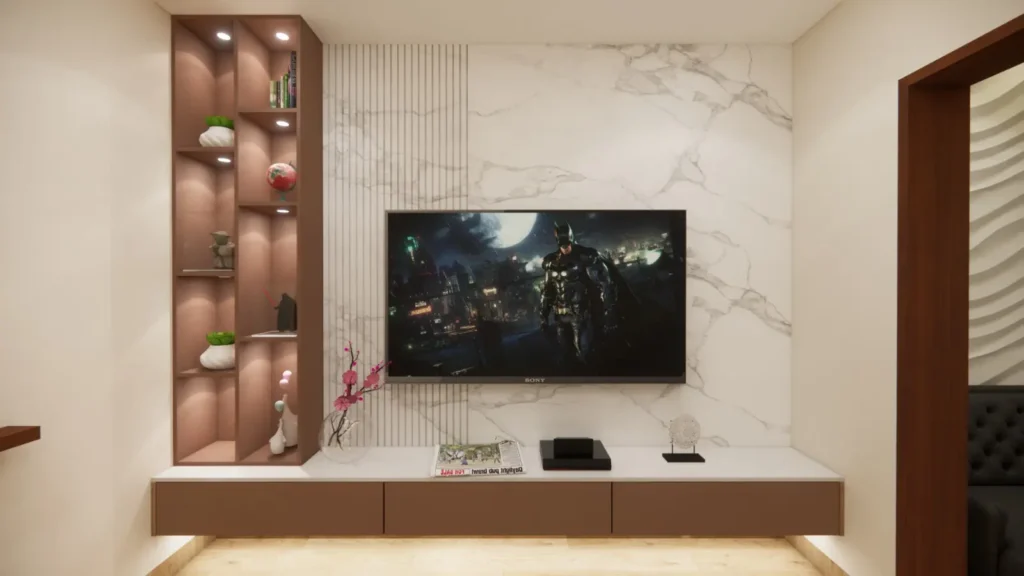 modern marble TV unit design